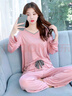 莫代爾大牌優(yōu)品睡衣女夏款大碼可外穿春秋季家居服薄款洋氣兩件套裝 (帶胸墊)粉色上衣+灰色褲子 M 曬單實拍圖
