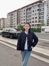 香風短款棉服外套女氣質百搭棉衣菱形格紋寬松休閑薄款開衫J009 黑色 4XL （120-135斤） 曬單實拍圖