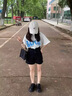 沐霓 黑色高腰牛仔短褲女夏季薄款大碼胖mm顯瘦遮肚小個(gè)子a字闊腿熱褲 黑色 L 曬單實(shí)拍圖