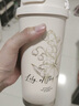 EATKM輕奢品牌吸管保溫杯女生高顏值咖啡杯陶瓷內膽保溫杯水杯生日禮物 山茶花 曬單實拍圖