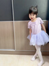 舞東方舞蹈服兒童女春夏短袖芭蕾舞裙女孩幼兒中國(guó)舞跳舞衣服女童練功服 淺紫色（短袖） 130 (身高120-130厘米) 曬單實(shí)拍圖