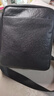 派保爵pabojoe男包單肩包男斜挎包柔軟頭層牛皮休閑背包大容量挎包豎款 曬單實(shí)拍圖