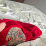 DUUDUU嬰兒衣服短袖連體衣百天新生兒國風(fēng)周歲寶寶爬服 刺繡 紅  59cm  曬單實(shí)拍圖