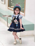 G.DUCKKIDS朱迪兔子警官洛麗塔公主裙兒童衣服夏裝小女孩生日裙子兒童cos服 藏青色裙子+裙撐 100 （建議身高90cm 3-4歲）cm 曬單實拍圖