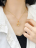 迪后（Dirholl）輕奢侈品錦鯉平安扣項(xiàng)鏈女玉髓吊墜首飾情人節(jié)生日禮物送女友老婆 項(xiàng)鏈 曬單實(shí)拍圖