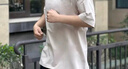 蕉下（beneunder）短袖T恤男士棉感寬松休閑透氣耐洗夏季男裝GP998霜奶白L 曬單實(shí)拍圖