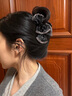 卡瑪倫（KAMALUN)發(fā)夾女2025新款蝴蝶結(jié)鯊魚(yú)夾優(yōu)雅氣質(zhì)抓夾顯發(fā)量發(fā)飾頭飾送女友 黑色閃星-品牌禮盒 曬單實(shí)拍圖