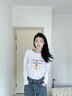 MJ STYLE純棉長(cháng)袖t恤女2026年秋裝新款潮流可愛(ài)風(fēng)寬松減齡內搭打底衫上衣 曬單實(shí)拍圖