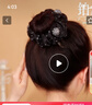 鉑思亞滿天星發(fā)夾丸子頭盤發(fā)神器女成人新款高端氣質(zhì)頭花懶人發(fā)飾頭飾 滿天繁星 曬單實拍圖