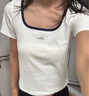 Levi's【商場同款】李維斯25年夏季新款女士針織休閑短袖T恤0019T 純白 S 曬單實(shí)拍圖