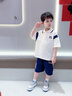 小豬班納男童套裝2025夏季新款polo衫撞色翻領短袖短褲親膚透氣時髦童裝 【清涼透氣運動系套裝】01 160 曬單實拍圖