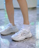 FILA 斐樂(lè )女鞋運動(dòng)鞋復古老爹鞋2025夏季新款火星鞋4代透氣休閑跑鞋 白中白/白沙灰-NB 38 曬單實(shí)拍圖