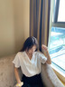 妙奕嘉白襯衫女白色襯衣女士短袖夏季新款2025洋氣輕奢高級感職業(yè)通勤風 日系v型翻領短袖襯衫【白色】 XL 【建議108-125斤】 曬單實拍圖