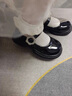 茨語(yǔ)兒童皮鞋2026年春季新款女童豆豆鞋寶寶公主鞋黑色魔術(shù)貼軟底單鞋 3131黑色 33 內長(cháng)20cm（適合腳長(cháng)19.2cm左右） 曬單實(shí)拍圖