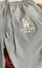 NEW ERA【七夕禮物】紐亦華畢業(yè)狂歡MLB運(yùn)動(dòng)褲男女情侶NY LA休閑梭織褲子 14341260-灰色 L 曬單實(shí)拍圖