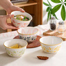 四季繁華斗笠碗家用陶瓷吃飯釉下彩米飯碗套裝 繁華4.5英寸碗2只【顏色隨機】 曬單實拍圖