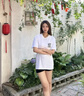 CLOR短袖t恤男士夏季休閑寬松上衣女純棉潮流印花打底衫C015黑色XL 曬單實拍圖
