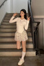 回力蝴蝶女鞋2025新款百搭皮面奶fufu厚底小白鞋板鞋學(xué)生網(wǎng)面鞋子 米白 皮面 37 曬單實拍圖