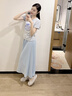 裙褲女2025新款夏季薄款垂墜感半身裙褲小個(gè)子休閑寬松白色闊腿褲 乳白色 M 【建議：100-125斤】 曬單實(shí)拍圖