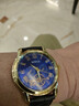 2025新款全自動(dòng)石英腕表男炫酷三眼皮革表帶無(wú)日歷非機械時(shí)尚潮流 【12大表盤(pán)】藍底 曬單實(shí)拍圖