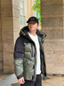 Teenie Weenie Men小熊男裝戶外滑雪三防工藝撞色拼接中長(zhǎng)款羽絨服 軍綠 XL 曬單實(shí)拍圖