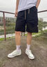 妙奕嘉夏季外穿短褲男寬松運(yùn)動(dòng)沙灘冰絲褲速干褲子休閑五分褲中褲大褲衩 黑色冰絲男士休閑短褲 2XL 【建議130-145斤】 曬單實(shí)拍圖
