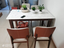 顧家家居胡桃木餐桌家用大理石飯桌中古風(fēng)長(cháng)方形餐桌椅 1.4M【南美胡桃木】+80YS四椅 曬單實(shí)拍圖
