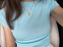 ZDZSH純銀爆閃小方糖項鏈2025年女新款輕奢小吊墜生日情人節(jié)禮物送女友 小方糖項鏈【黃金色】 曬單實拍圖