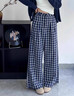 森馬（Semir）休閑褲女肌理格子闊腿褲ins潮2025夏季復(fù)古遛彎長(zhǎng)褲109325127012 曬單實(shí)拍圖