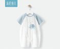 湯尼倍兒嬰兒夏季連體衣寶寶純棉短袖哈衣新生兒衣服爬服薄款夏裝 白色 80cm 曬單實拍圖
