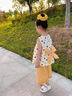 史努比女童連衣裙夏季2025新款洋氣兒童童裝碎花裙子女孩夏裝時髦公主裙 黃色 90 建議身高80-90cm 曬單實拍圖