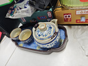 瓷牌茗茶具汝窯陶瓷泡茶壺一壺二杯家用輕奢帶茶盤(pán)功夫茶具會(huì )客泡茶防燙手 汝窯青花手抓壺二杯+繁花托盤(pán)小 曬單實(shí)拍圖