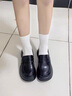 啄木鳥軟底樂福鞋女2025春夏季新款jk制服單鞋復古配裙子英倫風小皮鞋女 黑色啞光 37 (235mm) 曬單實拍圖