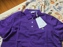 哈吉斯（HAZZYS）男裝 夏季三?？坌蓍e上衣索羅娜短袖POLO衫男ASTZE0CBX71 紫色VL L （175/96A 48） 曬單實(shí)拍圖