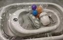 iuu嬰兒洗澡盆 可折疊寶寶浴盆大號 洗澡神器躺托浴架新生兒童用品 【北歐灰】+可調(diào)節(jié)感溫浴架 材質(zhì)：FAD食品級材質(zhì)檢測認(rèn)證 曬單實拍圖