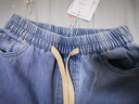 唐獅（TonLion）2025春女抽繩寬松直筒牛仔長(cháng)褲拖地褲百搭 淺牛仔藍 M  曬單實(shí)拍圖