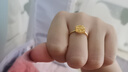 老廟黃金戒指爆閃小方糖足金戒指女款情人節(jié)禮物送女友老婆紀(jì)念日求婚 約3.1g 曬單實(shí)拍圖