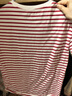 笛莎（DEESHA）童裝兒童女童短袖2025夏季新款中大童休閑條紋圓領(lǐng)T恤上衣 紅條紋 160 曬單實(shí)拍圖