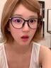亓那（QINA）近視眼鏡趙露思同款貓眼眼鏡框素顏上鏡光學(xué)鏡女七夕禮物QJ5186 QJ5186B10【露思直播同款】 單鏡框 曬單實拍圖