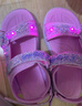 Skechers斯凱奇女童包頭涼鞋夏季童鞋兒童公主鞋嬰兒魔術(shù)貼閃燈鞋302965L 曬單實拍圖