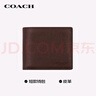 蔻馳（COACH）【品牌直供】男士短款折疊錢包深棕色皮革 七夕禮物 送男友 曬單實(shí)拍圖