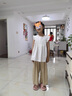 優(yōu)優(yōu)1點(diǎn)（Yoyo one）女童夏季套裝2025新款洋氣時髦大童夏裝韓版兒童山本褲短袖兩件套 18485卡其色+9937米白色 150 150cm 曬單實(shí)拍圖