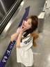 何佳功新款美式三條杠夏季寬松純棉t恤女短袖設(shè)計感學(xué)生半袖體恤上衣服 白灰色 L (110-130斤） 曬單實拍圖