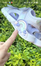 特步（XTEP）兒童童鞋夏季女童露趾涼鞋小童花朵沙灘鞋 泡沫藍2/雪青紫 29碼 曬單實(shí)拍圖