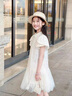 G.DUCKKIDS小黃鴨童裝女童連衣裙夏季新款兒童裙子女孩夏裝魚(yú)尾裙網(wǎng)紗旗袍裙 米白色 140 尺碼9~10歲【130-140cm】cm 曬單實(shí)拍圖