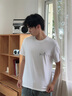 名創(chuàng)優(yōu)品（MINISO）白色純棉短袖夏季青少年高中生個性潮流設計感簡約風重磅t恤男潮 白色(m期待微笑胸標) L /175(30天質量問題全額退) 曬單實拍圖