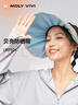 MOLY VIVI2025夏季新款貝殼防曬帽女戶外太陽空頂大檐防紫外線兩用遮陽帽子 淺米色 M 曬單實(shí)拍圖