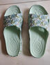 維布倫（VEBLEN）拖鞋女夏季軟底防滑室內家居浴室不累腳外穿中老人媽媽涼拖鞋 6922-3山茶花開(kāi)香草綠 40-41 曬單實(shí)拍圖