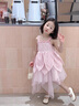 G.DUCKKIDS小黃鴨童裝公主裙女童連衣裙夏季新款哪吒衣服蓮花裙子兒童禮服裙 粉色 100 尺碼2~3歲【90-100cm】cm 曬單實拍圖