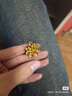 周大生黃金吊墜足金牡丹花吊墜項(xiàng)鏈典雅純金套鏈送老婆送媽媽生日禮物女 吊墜金重約1.6g（贈(zèng)金色銀鏈） 曬單實(shí)拍圖